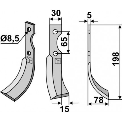 Фрезерный нож, правый