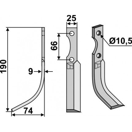 Фрезерный нож, левый