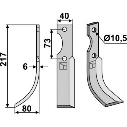 Фрезерный нож, левый