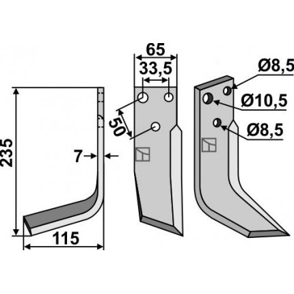 Фрезерный нож, левый