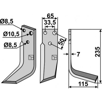 Фрезерный нож, правый