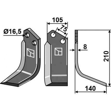 Фрезерный нож, правый