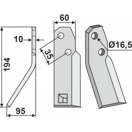 Ротационный зуб, левый