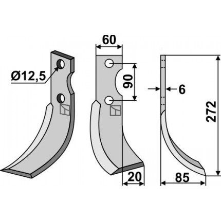 Фрезерный нож, правый