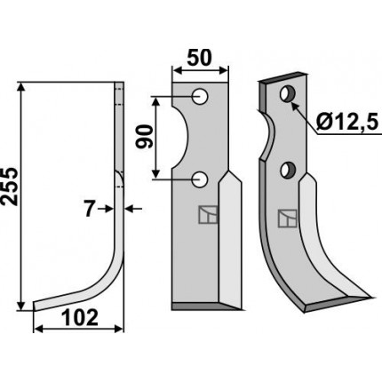 Фрезерный нож, левый