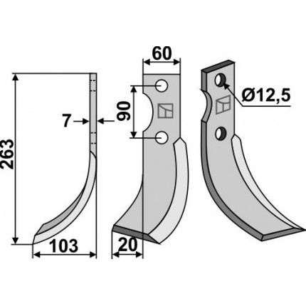 Фрезерный нож, левый