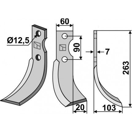 Фрезерный нож, правый