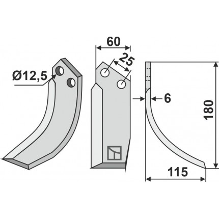 Фрезерный нож, правый