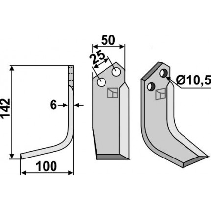 Фрезерный нож, левый