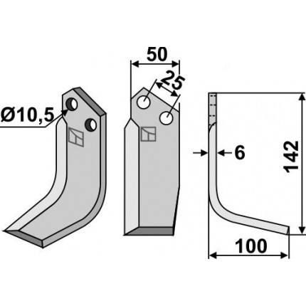 Фрезерный нож, правый