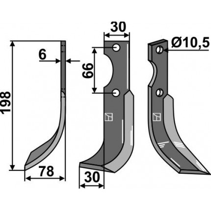 Фрезерный нож, левый