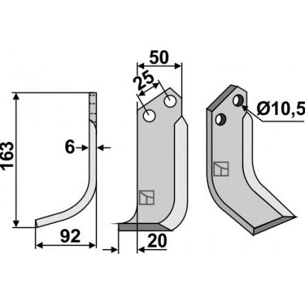 Фрезерный нож, левый