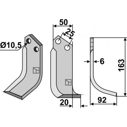 Фрезерный нож, правый