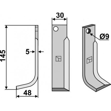 Фрезерный нож, левый