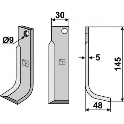 Фрезерный нож, правый