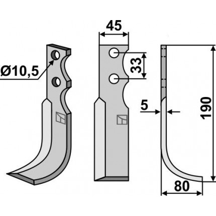 Фрезерный нож, правый
