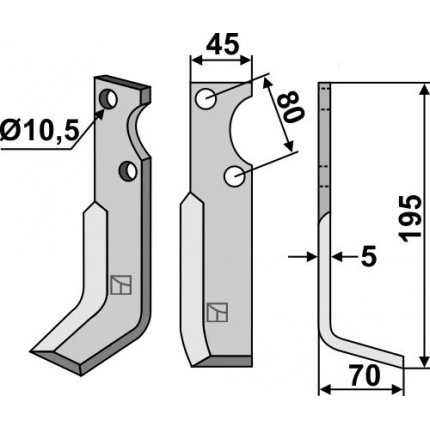 Фрезерный нож, правый
