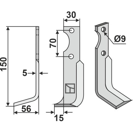 Фрезерный нож, левый