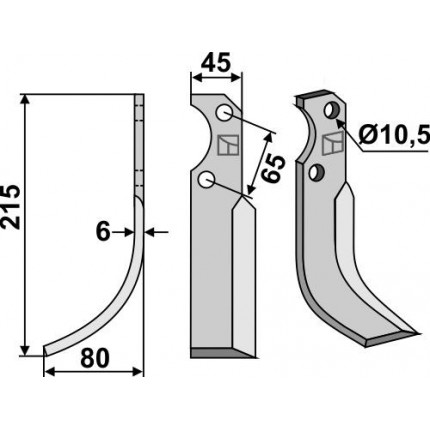 Фрезерный нож, левый