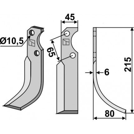 Фрезерный нож, правый