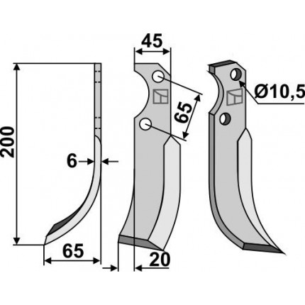 Фрезерный нож, левый