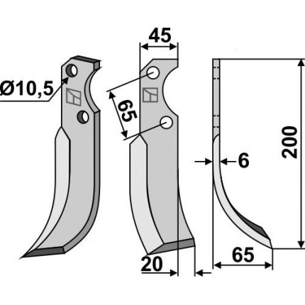 Фрезерный нож, правый