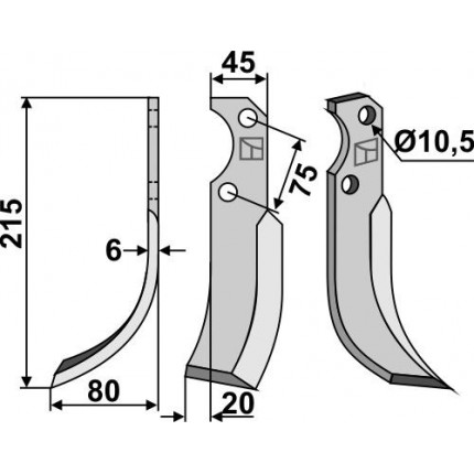 Фрезерный нож, левый