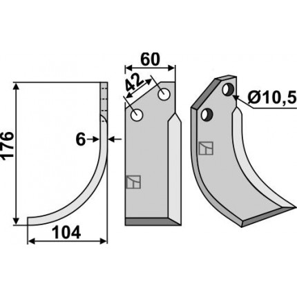 Фрезерный нож, левый