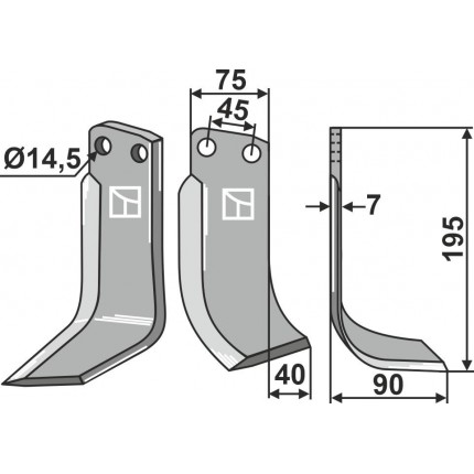 Фрезерный нож, правый