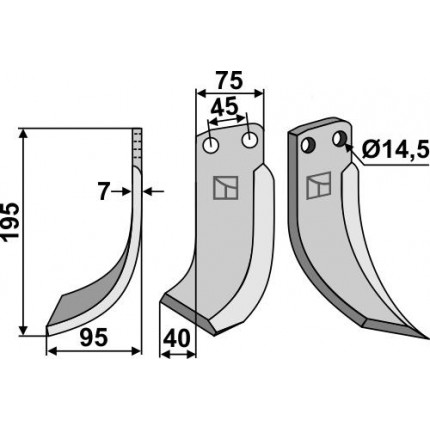 Фрезерный нож, левый