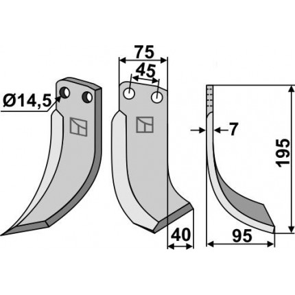 Фрезерный нож, правый