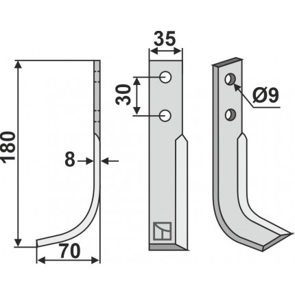 Фрезерный нож, левый