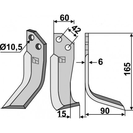 Фрезерный нож, правый