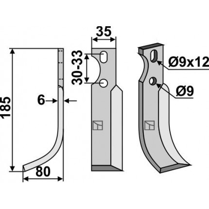 Фрезерный нож, левый