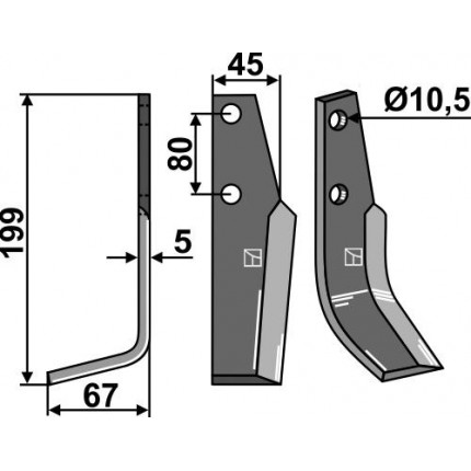 Фрезерный нож, левый
