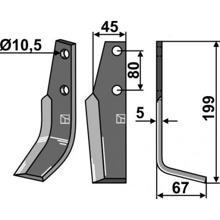 Фрезерный нож, правый