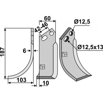 Фрезерный нож, левый