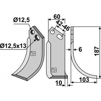 Фрезерный нож, правый