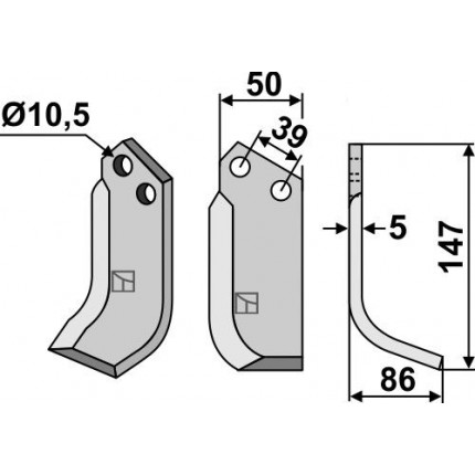 Фрезерный нож, правый