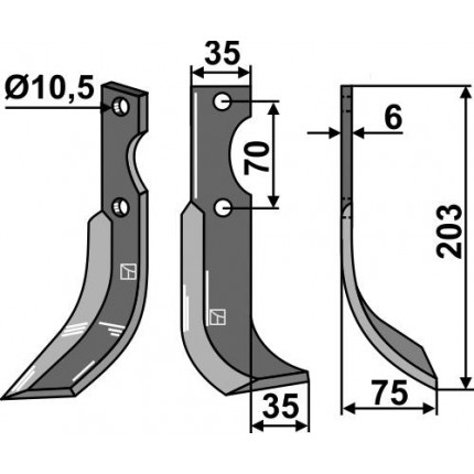 Фрезерный нож, правый