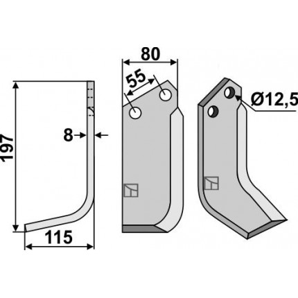 Нож фрезерный левый