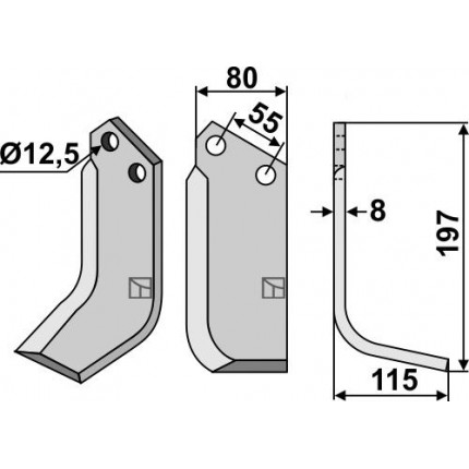 Нож фрезерный правый