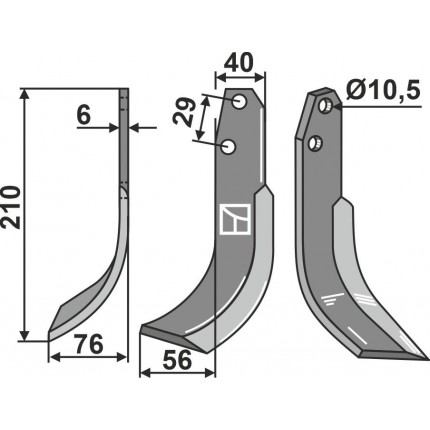 Фрезерный нож, левый