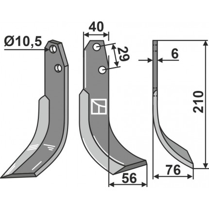 Фрезерный нож, правый