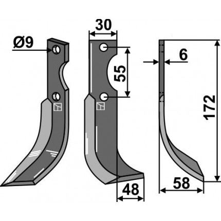 Фрезерный нож, правый