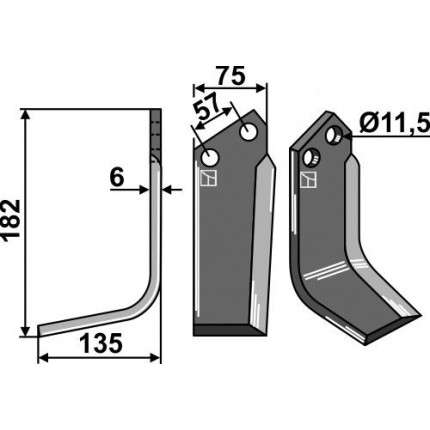 Фрезерный нож, левый