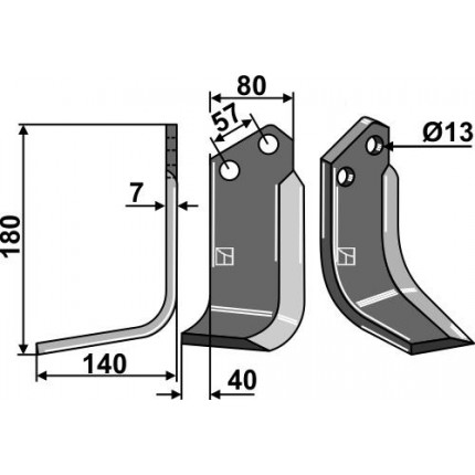 Фрезерный нож, левый