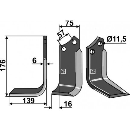 Фрезерный нож, левый
