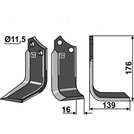 Фрезерный нож, правый