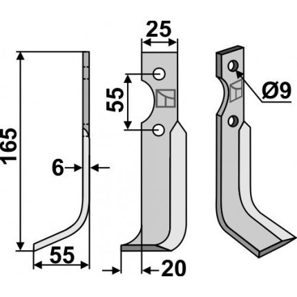 Фрезерный нож, левый